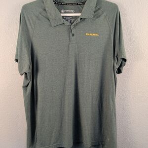 Men's Heather Green Ducks Polo